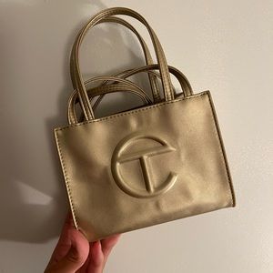 Telfar gold small bag